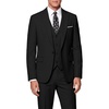 WULFUL Men’s 3 Piece Suit Set Slim Fit 2 Button Blazer Business Tuxedo Vest Jacket Pants Formal Wedding Prom(Black)