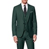 WULFUL Men’s 3 Piece Suit Set Slim Fit 2 Button Blazer Business Tuxedo Vest Jacket Pants Formal Wedding Prom(Dark Green)