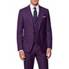 WULFUL Men’s 3 Piece Suit Set Slim Fit 2 Button Blazer Business Tuxedo Vest Jacket Pants Formal Wedding Prom(Purple)