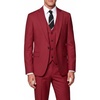 WULFUL Men’s 3 Piece Suit Set Slim Fit 2 Button Blazer Business Tuxedo Vest Jacket Pants Formal Wedding Prom(Red)