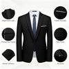 WULFUL Men’s 2 Piece Suit, One Button Slim Fit Solid Jacket and Pants Set, Suits for Men Prom Party Wedding & Business(Black)