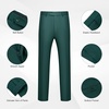 WULFUL Men’s 2 Piece Suit, One Button Slim Fit Solid Jacket and Pants Set, Suits for Men Prom Party Wedding & Business(Blackish Green)