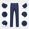 WULFUL Men’s 2 Piece Suit, One Button Slim Fit Solid Jacket and Pants Set, Suits for Men Prom Party Wedding & Business(Navy)