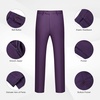 WULFUL Men’s 2 Piece Suit, One Button Slim Fit Solid Jacket and Pants Set, Suits for Men Prom Party Wedding & Business(Purple)