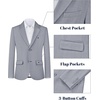 WULFUL Boys’ Slim Fit Suit 3 Pieces:Jacket, Pants, Shirt,Summer Suit Set for Teens Boys Wedding Beach(Dark Grey)