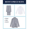 WULFUL Boys’ Slim Fit Suit 3 Pieces:Jacket, Pants, Shirt,Summer Suit Set for Teens Boys Wedding Beach(Dark Grey)