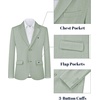 WULFUL Boys’ Slim Fit Suit 3 Pieces:Jacket, Pants, Shirt,Summer Suit Set for Teens Boys Wedding Beach(Green)