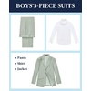 WULFUL Boys’ Slim Fit Suit 3 Pieces:Jacket, Pants, Shirt,Summer Suit Set for Teens Boys Wedding Beach(Green)