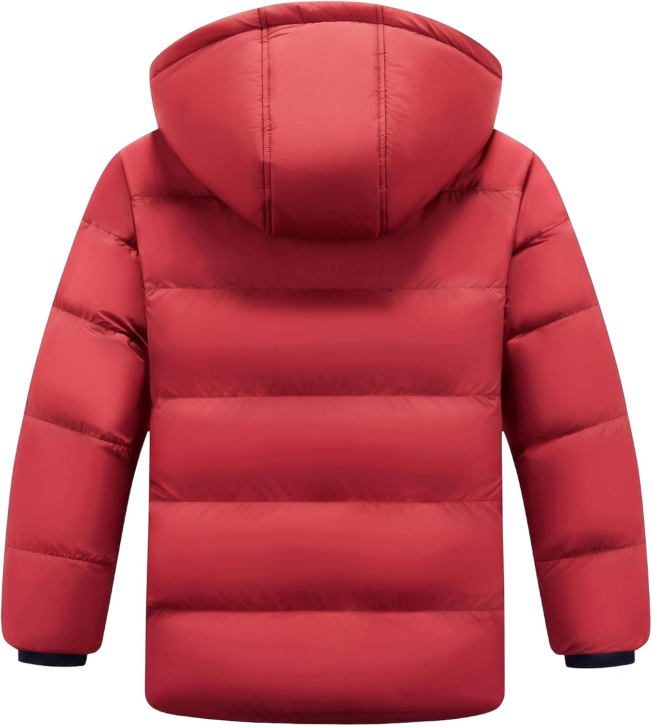 image:imageWULFUL Kids Boys Winter Coat Fleece Lined Waterproof Jacket Thick Hooded Puffer Cotton Parka Down Outdoor CoatsRed