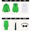 WULFUL Boys’ Formal Suit Set,Slim Fit Tuxedo Wedding Suit 6-16 Years with Adjustable Waist(Green)