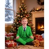 WULFUL Boys’ Formal Suit Set,Slim Fit Tuxedo Wedding Suit 6-16 Years with Adjustable Waist(Green)