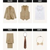 WULFUL Boys’ Formal Suit Set,Slim Fit Tuxedo Wedding Suit 6-16 Years with Adjustable Waist(Khaki)