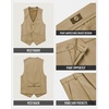 WULFUL Boys’ Formal Suit Set,Slim Fit Tuxedo Wedding Suit 6-16 Years with Adjustable Waist(Khaki)