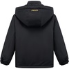 WULFUL Girls Waterproof Ski Jacket Winter Warm Fleece Lined Snow Coat with Removable Hood(Black)