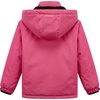 WULFUL Girls Waterproof Ski Jacket Winter Warm Fleece Lined Snow Coat with Removable Hood(Hot Pink)