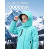 WULFUL Girls Waterproof Ski Jacket Winter Warm Fleece Lined Snow Coat with Removable Hood(Light Blue)