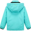 WULFUL Girls Waterproof Ski Jacket Winter Warm Fleece Lined Snow Coat with Removable Hood(Light Blue)