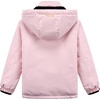 WULFUL Girls Waterproof Ski Jacket Winter Warm Fleece Lined Snow Coat with Removable Hood(Light Pink)