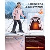 WULFUL Girls Waterproof Ski Jacket Winter Warm Fleece Lined Snow Coat with Removable Hood(Light Pink)