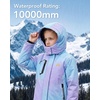 WULFUL Girls Waterproof Ski Jacket Winter Warm Fleece Lined Snow Coat with Removable Hood(Mint Green & Lavender)