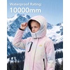 WULFUL Girls Waterproof Ski Jacket Winter Warm Fleece Lined Snow Coat with Removable Hood(Pastel Rainbow Tie-dye)