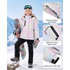 WULFUL Girls Waterproof Ski Jacket Winter Warm Fleece Lined Snow Coat with Removable Hood(Pastel Rainbow Tie-dye)