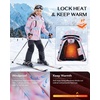 WULFUL Girls Waterproof Ski Jacket Winter Warm Fleece Lined Snow Coat with Removable Hood(Pastel Tie-dye)