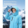 WULFUL Girls Waterproof Ski Jacket Winter Warm Fleece Lined Snow Coat with Removable Hood(Teal Blue)