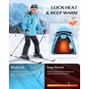 WULFUL Girls Waterproof Ski Jacket Winter Warm Fleece Lined Snow Coat with Removable Hood(Teal Blue)