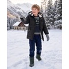 WULFUL Kids Boy’s Winter Coat Fleece Lined Waterproof Jacket Thick Hooded Puffer Cotton Parka Down Outdoor Coats(Black)