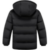WULFUL Kids Boy’s Winter Coat Fleece Lined Waterproof Jacket Thick Hooded Puffer Cotton Parka Down Outdoor Coats(Black)