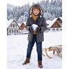 WULFUL Kids Boy’s Winter Coat Fleece Lined Waterproof Jacket Thick Hooded Puffer Cotton Parka Down Outdoor Coats(Dark Grey)