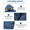 WULFUL Kids Boy’s Winter Coat Fleece Lined Waterproof Jacket Thick Hooded Puffer Cotton Parka Down Outdoor Coats(Light Navy)