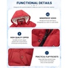 WULFUL Kids Boy’s Winter Coat Fleece Lined Waterproof Jacket Thick Hooded Puffer Cotton Parka Down Outdoor Coats(Red)