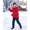 WULFUL Kids Boy’s Winter Coat Fleece Lined Waterproof Jacket Thick Hooded Puffer Cotton Parka Down Outdoor Coats(Red)