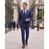 WULFUL Men’s 3 Piece Suit Set Slim Fit One Button Blazer Business Tuxedo Vest Jacket Pants Formal Wedding Prom(Navy)