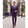 WULFUL Men’s 3 Piece Suit Set Slim Fit One Button Blazer Business Tuxedo Vest Jacket Pants Formal Wedding Prom(Purple)