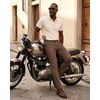 WULFUL Men’s Dress Pants Slim Fit Skinny Stretch Flat Front Comfy Slacks Trousers(Deep Brown)