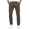 WULFUL Men’s Dress Pants Slim Fit Skinny Stretch Flat Front Comfy Slacks Trousers(Deep Brown)