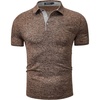 WULFUL Men’s Polo Shirt Short Sleeve Quick Dry Golf Shirt Athletic T-Shirts (Coffee, Small)