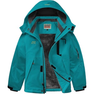 WULFUL Boy’s Winter Waterproof Ski Coat Kids Thick Fleece Snow Jacket Outdoor Windproof Coat(Aqua)