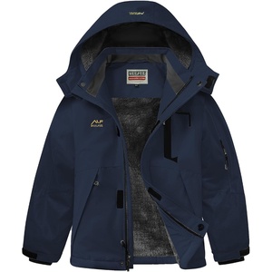 WULFUL Boy’s Winter Waterproof Ski Coat Kids Thick Fleece Snow Jacket Outdoor Windproof Coat(Navy)