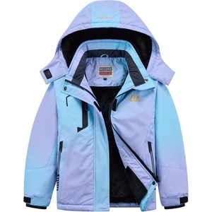 WULFUL Girls Waterproof Ski Jacket Winter Warm Fleece Lined Snow Coat with Removable Hood(Mint Green & Lavender)