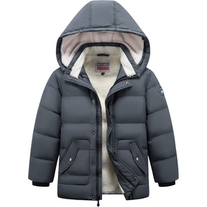 WULFUL Kids Boy’s Winter Coat Fleece Lined Waterproof Jacket Thick Hooded Puffer Cotton Parka Down Outdoor Coats(Dark Grey)