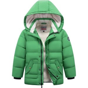 WULFUL Kids Boy’s Winter Coat Fleece Lined Waterproof Jacket Thick Hooded Puffer Cotton Parka Down Outdoor Coats(Green)