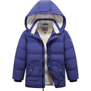 WULFUL Kids Boy’s Winter Coat Fleece Lined Waterproof Jacket Thick Hooded Puffer Cotton Parka Down Outdoor Coats(Navy)