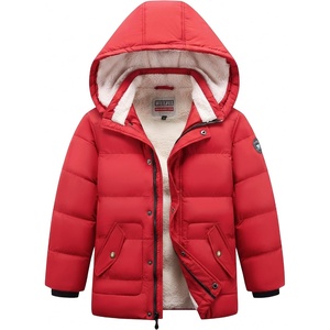 WULFUL Kids Boy’s Winter Coat Fleece Lined Waterproof Jacket Thick Hooded Puffer Cotton Parka Down Outdoor Coats(Red)