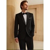 WULFUL Men’s 2 Piece Slim Fit Suits One Button Jacket Pants Tuxedo Suit Set for Prom, Wedding(Black)