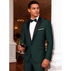 WULFUL Men’s 2 Piece Slim Fit Suits One Button Jacket Pants Tuxedo Suit Set for Prom, Wedding(Dark Green)