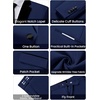 WULFUL Men’s 2 Piece Slim Fit Suits One Button Jacket Pants Tuxedo Suit Set for Prom, Wedding(Navy)